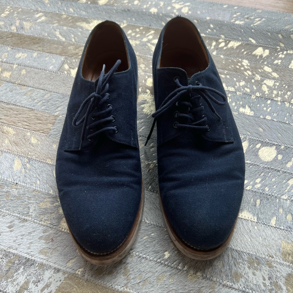 Dark Blue Gucci Canvas Oxfords